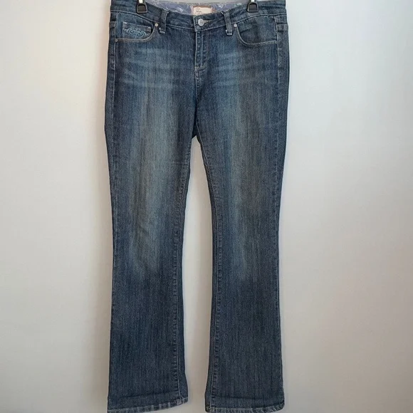 EUC Paige Benedict Canyon Relaxed Fit Embroidered Pocket Jeans Size 31 - Picture 2 of 9